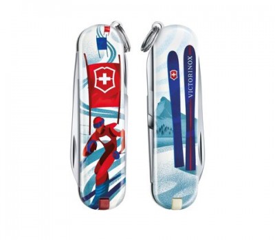 Нож-брелок Victorinox Classic LE 2020, 58 мм, 7 функций, Ski Race (0.6223.L2008)