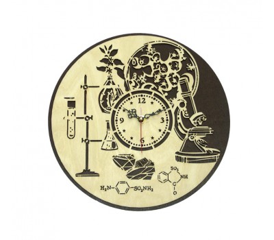 Часы настенные сувенирные модель Школа-3 (химия) (диаметр 280мм)
