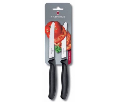 Набор Victorinox для стейков и пиццы Gourmet, 2 предмета, 12 см волнистое, черный (6.7933.12B)