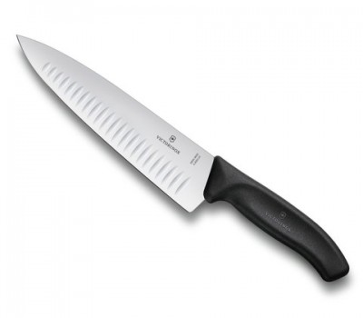 Нож Victorinox для разделки мяса, лезвие рифленое 20 см, черный, в блистере (6.8083.20B)