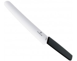 Нож Victorinox кондитерский, лезвие волностое 26 см, черный, в блистере (6.8633.26B)
