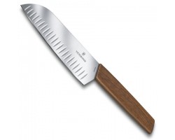 Нож Victorinox сантоку, лезвие 17 см рифленое, дерево (6.9050.17KG)