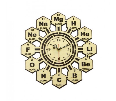Часы настенные сувенирные модель Школа-4 (химия) (фигурные 265х270мм)