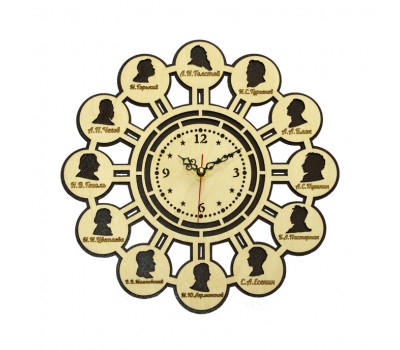 Часы настенные сувенирные модель Школа-5 (литература) (фигурные 280х280мм)