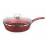 Сковорода Маруся Гранит 601-24с с индукционным дном, 24 см, стеклянная крышка, цвет красный